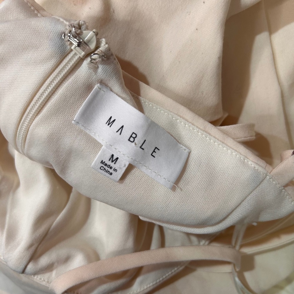 MABLE Romper Cutout‎ Pleated Medium Peach Cream Summer Chic Boho Festival - Picture 6 of 7